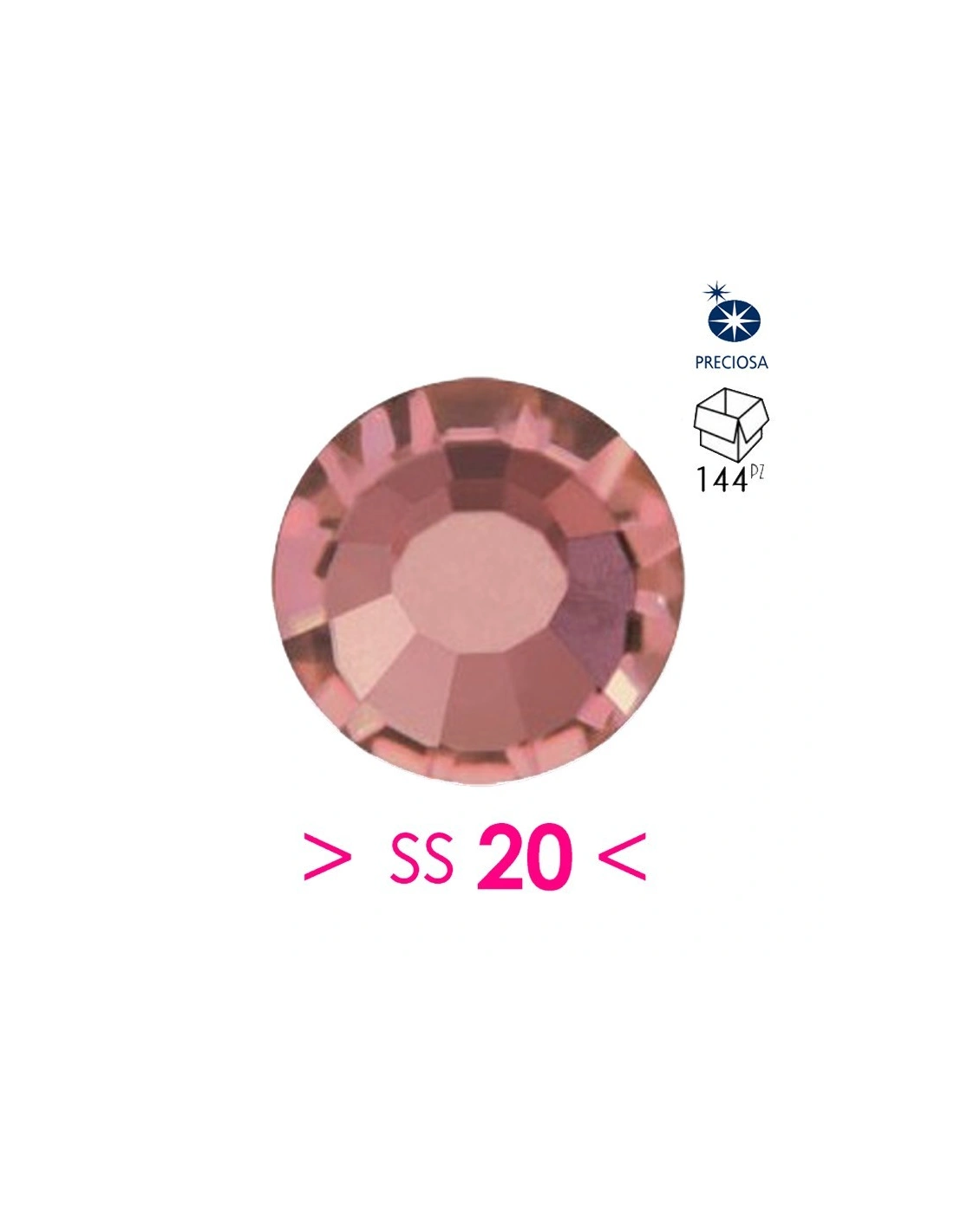Rhinestones Preciosa Hotfix ss 20 Light Burgundy - 144 pcs