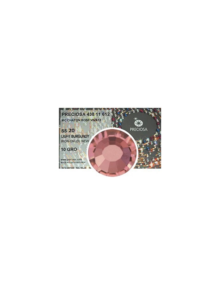 Preciosa Strass Rhinestones  Termoadesivi Hotfix ss 20 Light Burgundy - 1440 pz