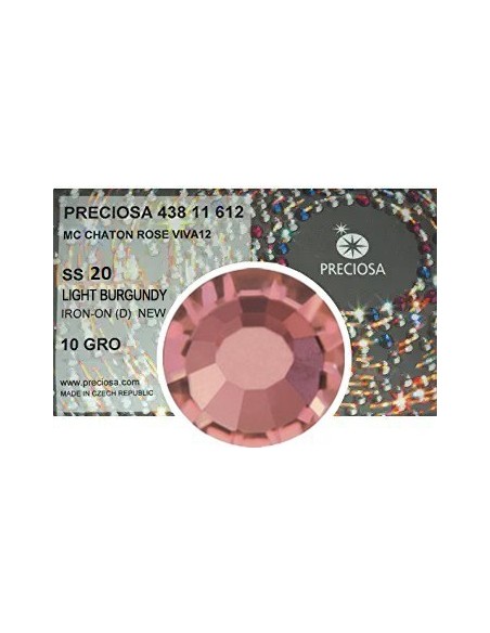 Preciosa Strass Rhinestones  Termoadesivi Hotfix ss 20 Light Burgundy - 1440 pz