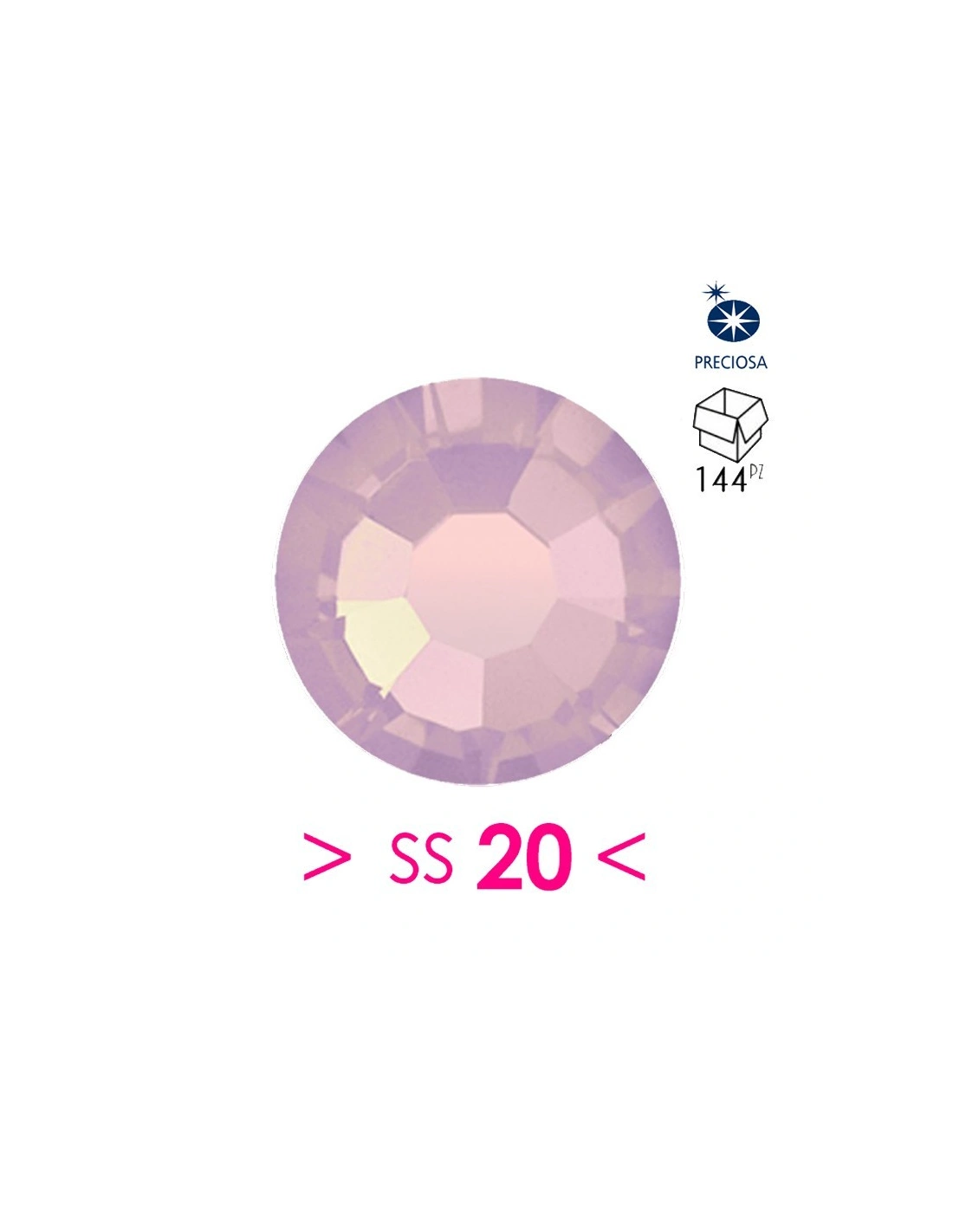 Rhinestones Preciosa Hotfix ss 20 Rose Opal - 144 pcs