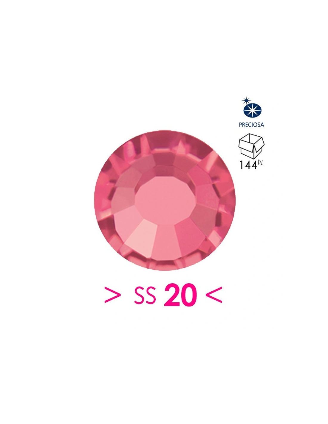Rhinestones Preciosa Hotfix ss 20 Indian Pink - 144 pcs