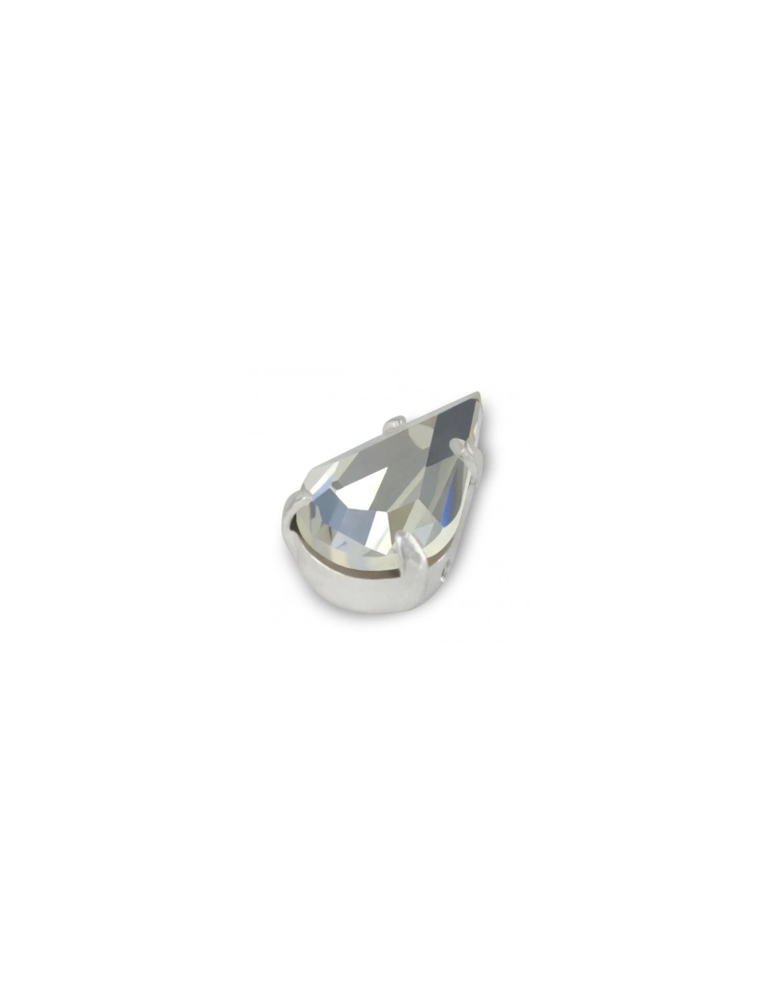 Goccia incastonata Preciosa mm 13x7,8 Crystal-Silver