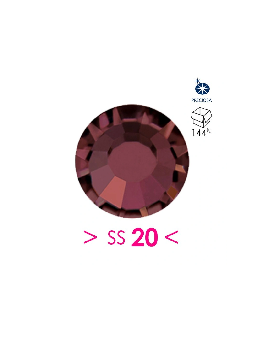 Rhinestones Preciosa Hotfix ss 20 Burgundy - 144 pcs
