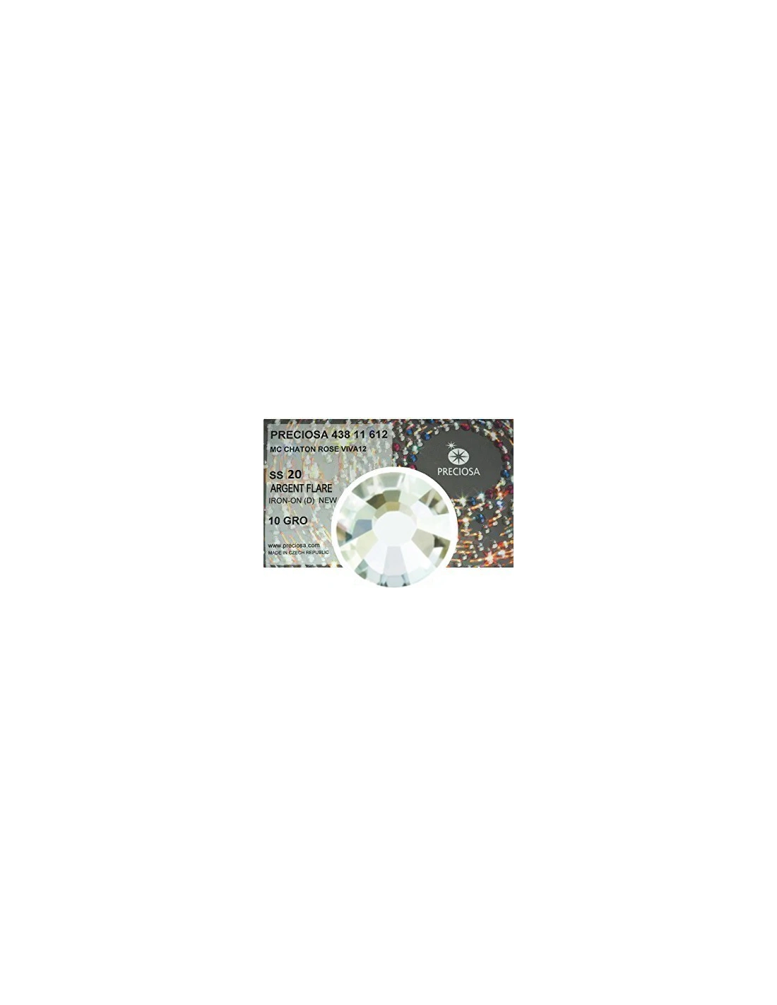 Preciosa Strass Rhinestones  Termoadesivi Hotfix ss 20 Argent Flare - 1440 pz