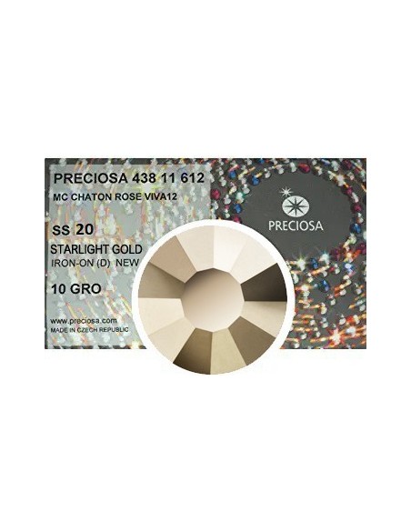 Preciosa Strass Rhinestones Termoadesivi Hotfix ss 20 Starlight Gold - 1440 pz