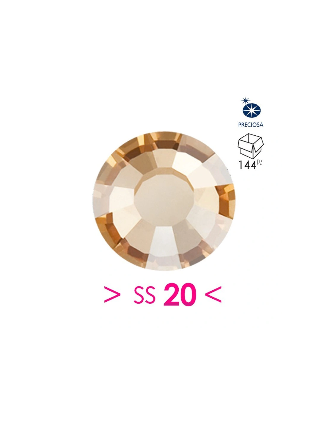 Preciosa Strass Rhinestones Termoadesivi Hotfix ss 20 Golden Honey - 144PZ