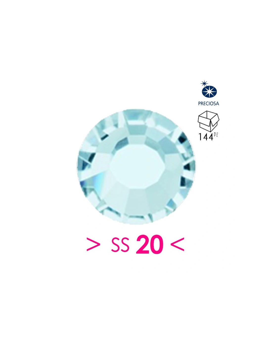 Preciosa Strass Rhinestones Termoadesivi Hotfix ss 20 Lagoon - 144PZ