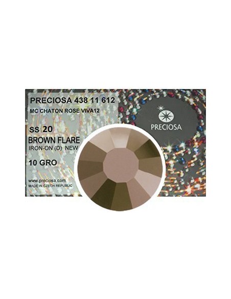 Preciosa Strass Rhinestones Termoadesivi Hotfix ss 20 Brown Flare - 1440 pz