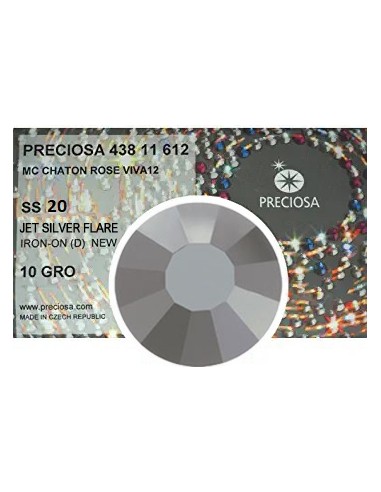 Preciosa Strass Termoadesivi ss 20 Jet Silver Flare - 1440 pz