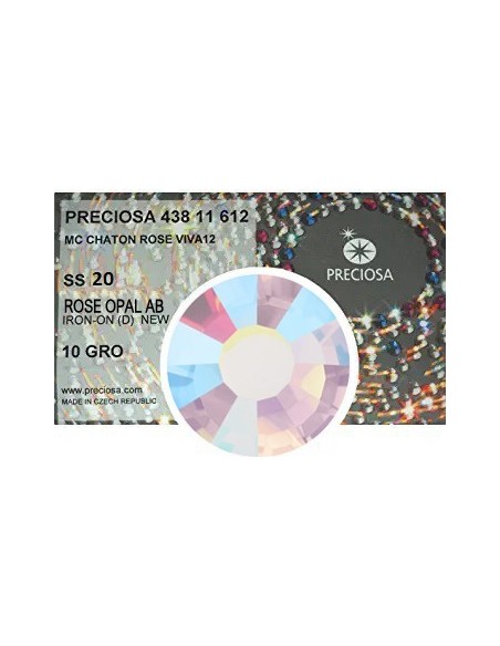 Preciosa Strass Rhinestones Termoadesivi Hotfix ss 20 Rose Opal AB - 1440 pz