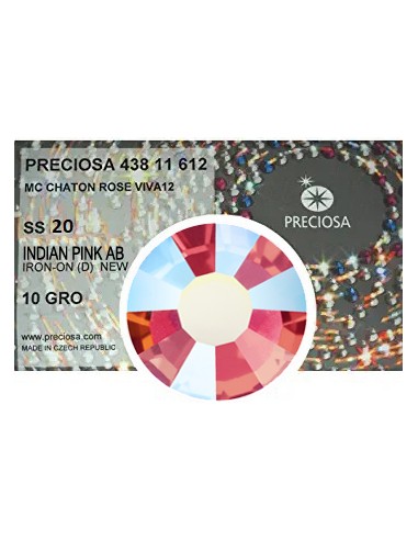 Preciosa Rhinestones Hotfix ss 20 Indian Pink AB - 1440 pcs