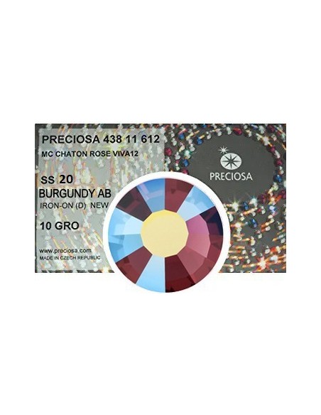 Preciosa Rhinestones Hotfix ss 20 Burgundy AB - 1440 pcs