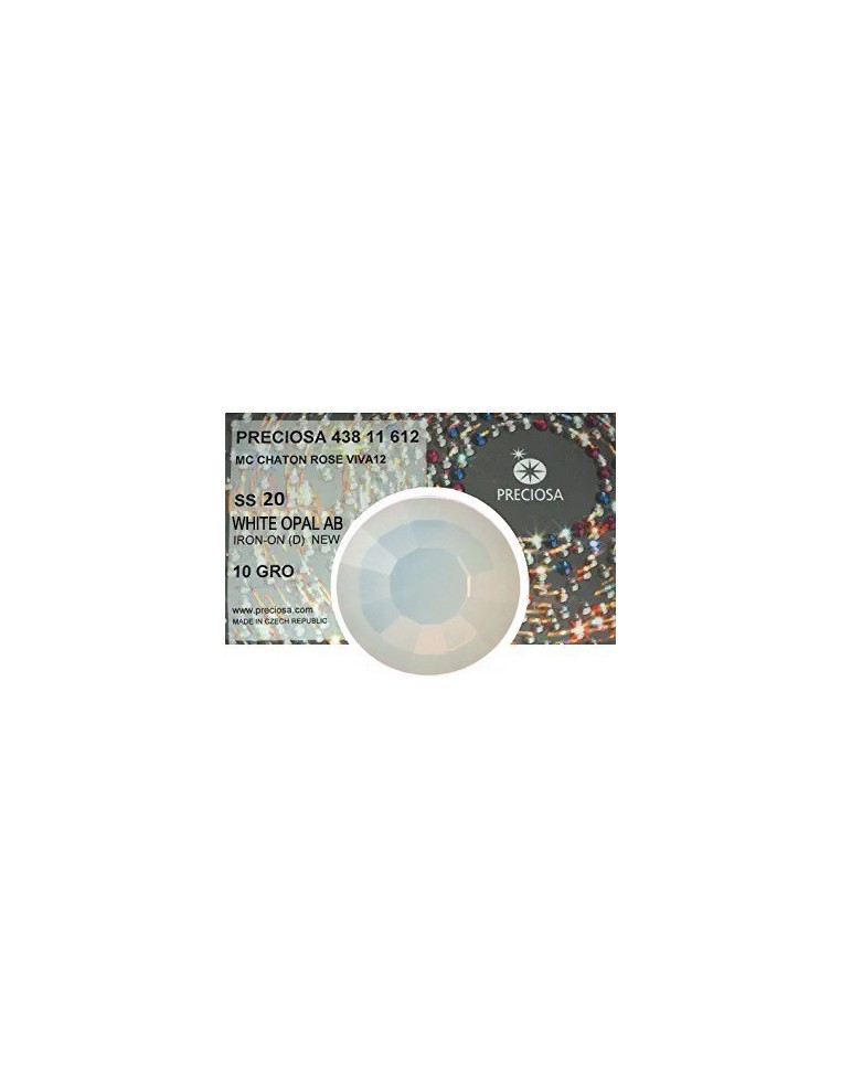 Preciosa Strass Rhinestones Termoadesivi Hotfix ss 20 White Opal AB - 1440 pz
