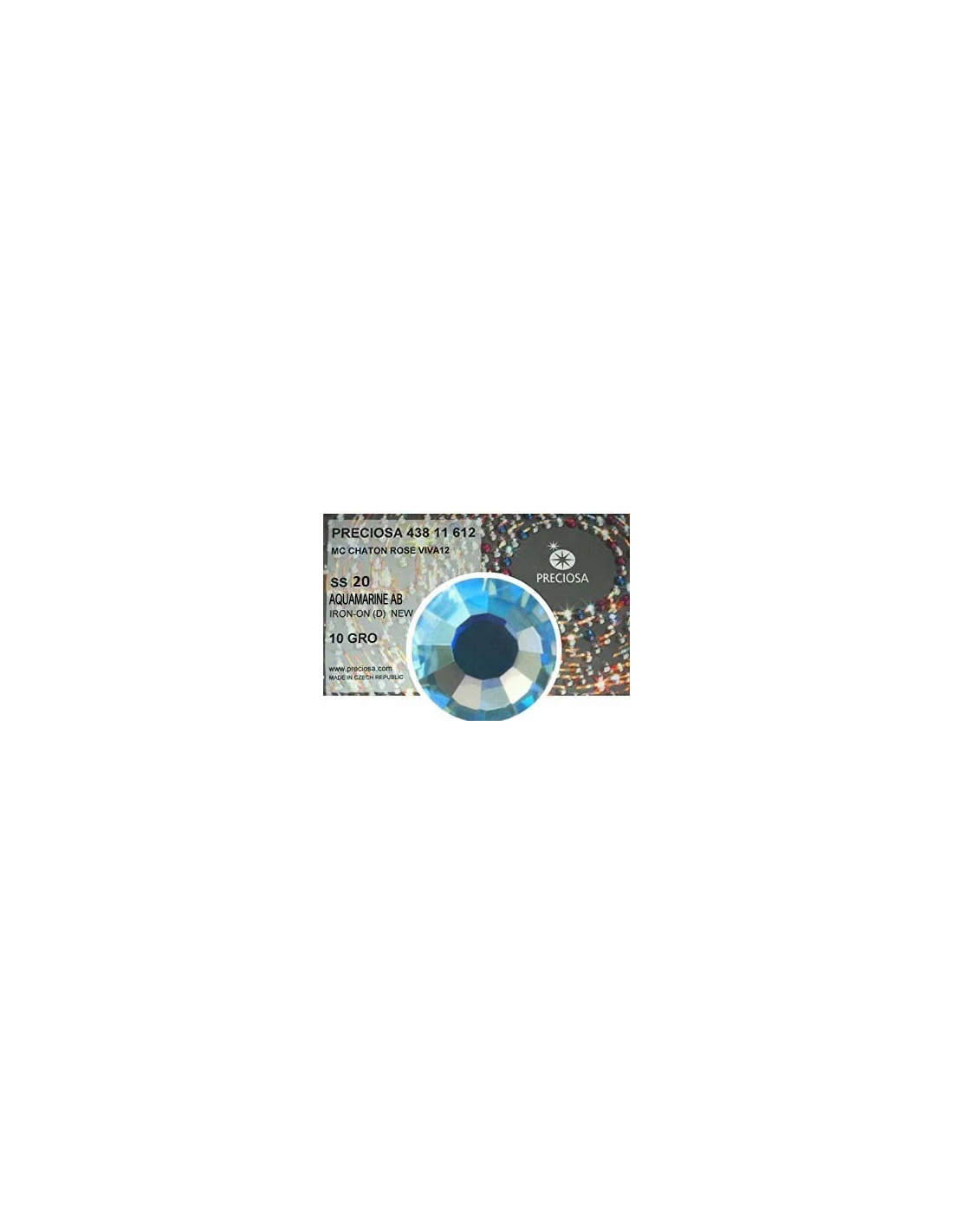 Preciosa Strass Rhinestones  Termoadesivi Hotfix ss 20 Aquamarine AB - 1440 pz