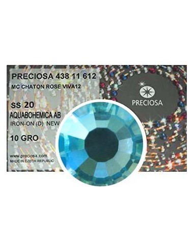 Preciosa Strass Rhinestones  Termoadesivi Hotfix ss 20 Aqua Bohemica AB - 1440 pz