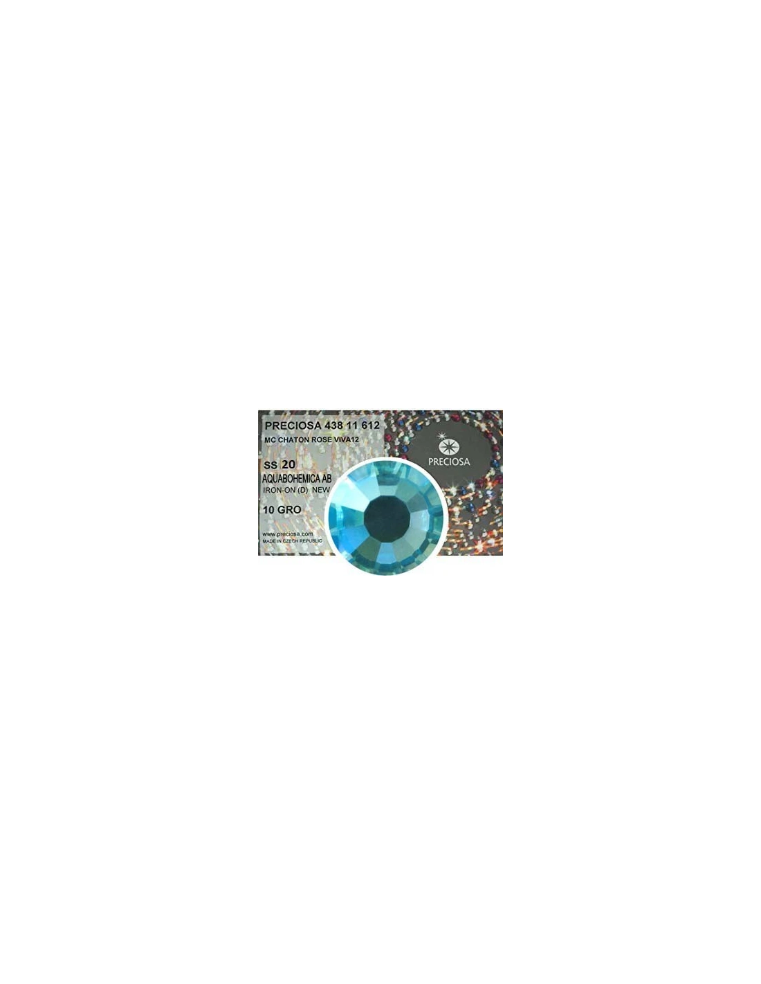 Preciosa Strass Rhinestones  Termoadesivi Hotfix ss 20 Aqua Bohemica AB - 1440 pz