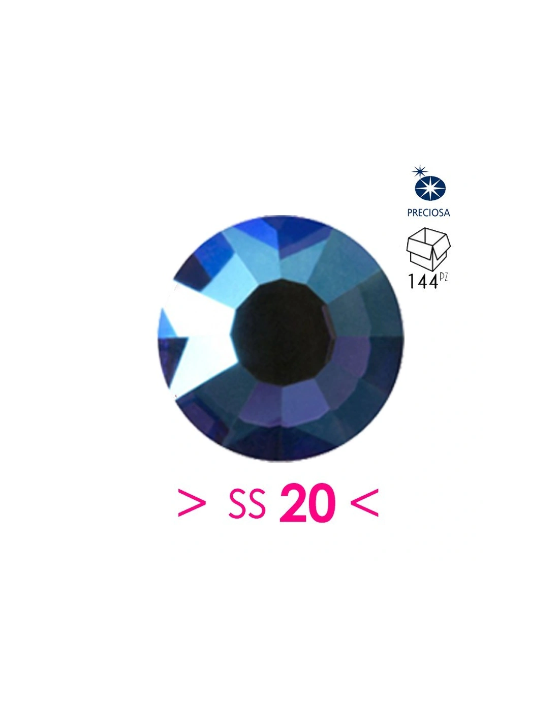 Rhinestones Preciosa  Hotfix ss 20 Deep Tanzanite AB - 144 pcs
