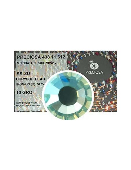 Preciosa Strass Rhinestones  Termoadesivi Hotfix ss 20 Chrysolite AB - 1440 pz