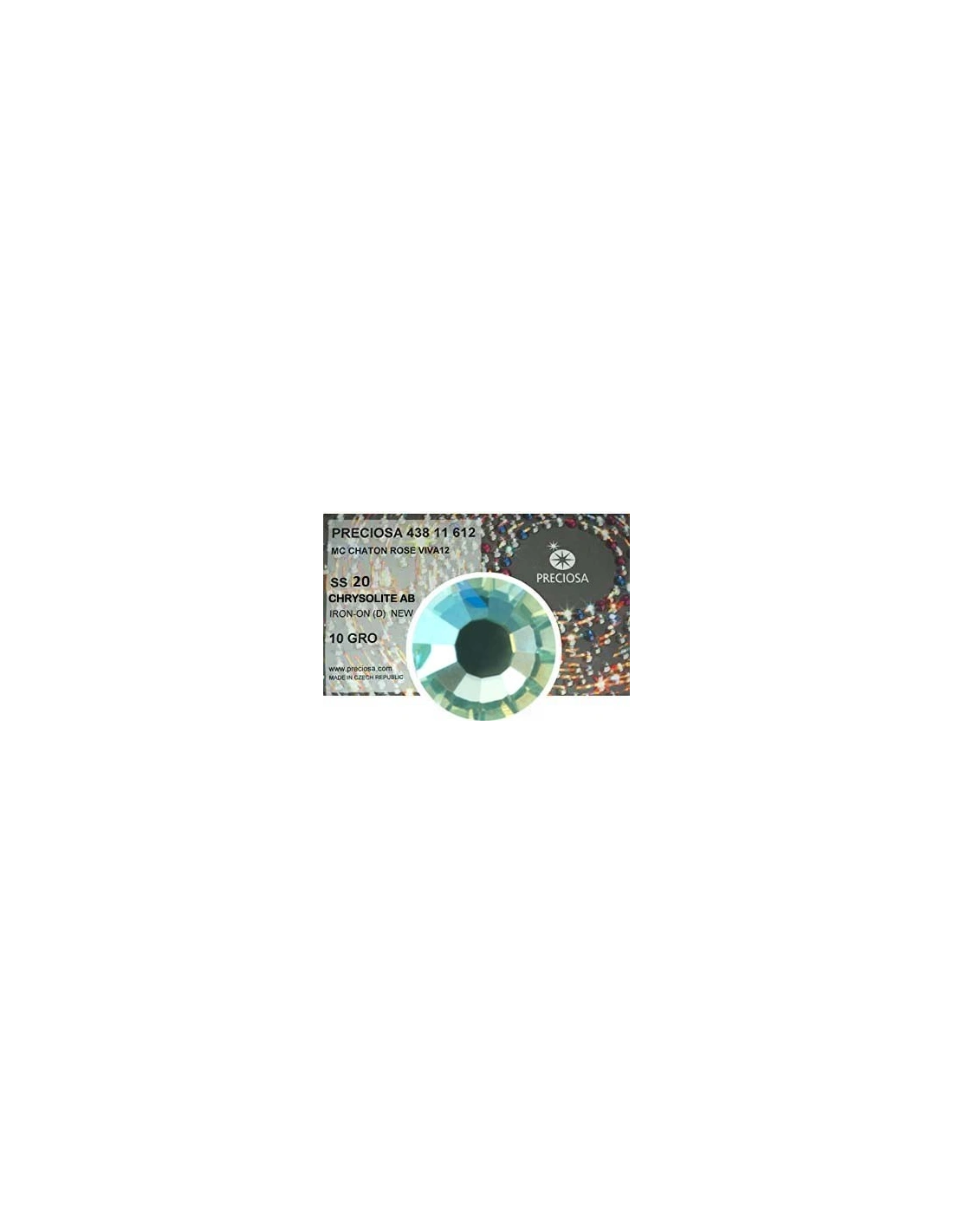 Preciosa Strass Rhinestones  Termoadesivi Hotfix ss 20 Chrysolite AB - 1440 pz