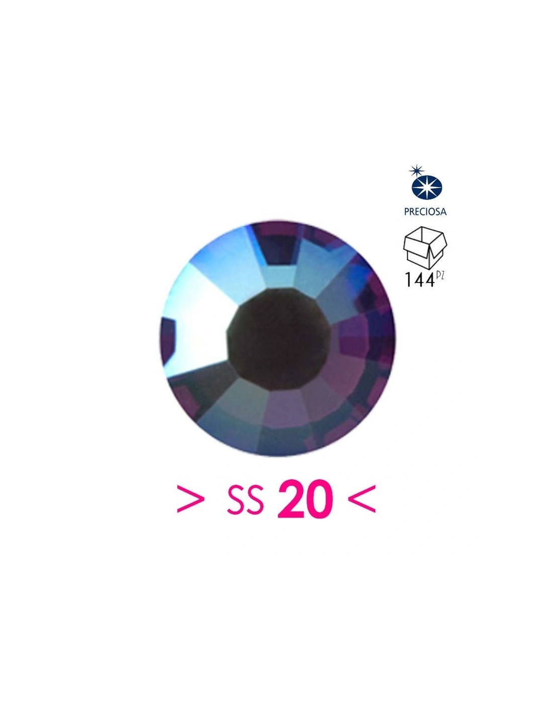 Preciosa Strass Rhinestones Termoadesivi Hotfix ss 20 Amethyst AB - 144PZ