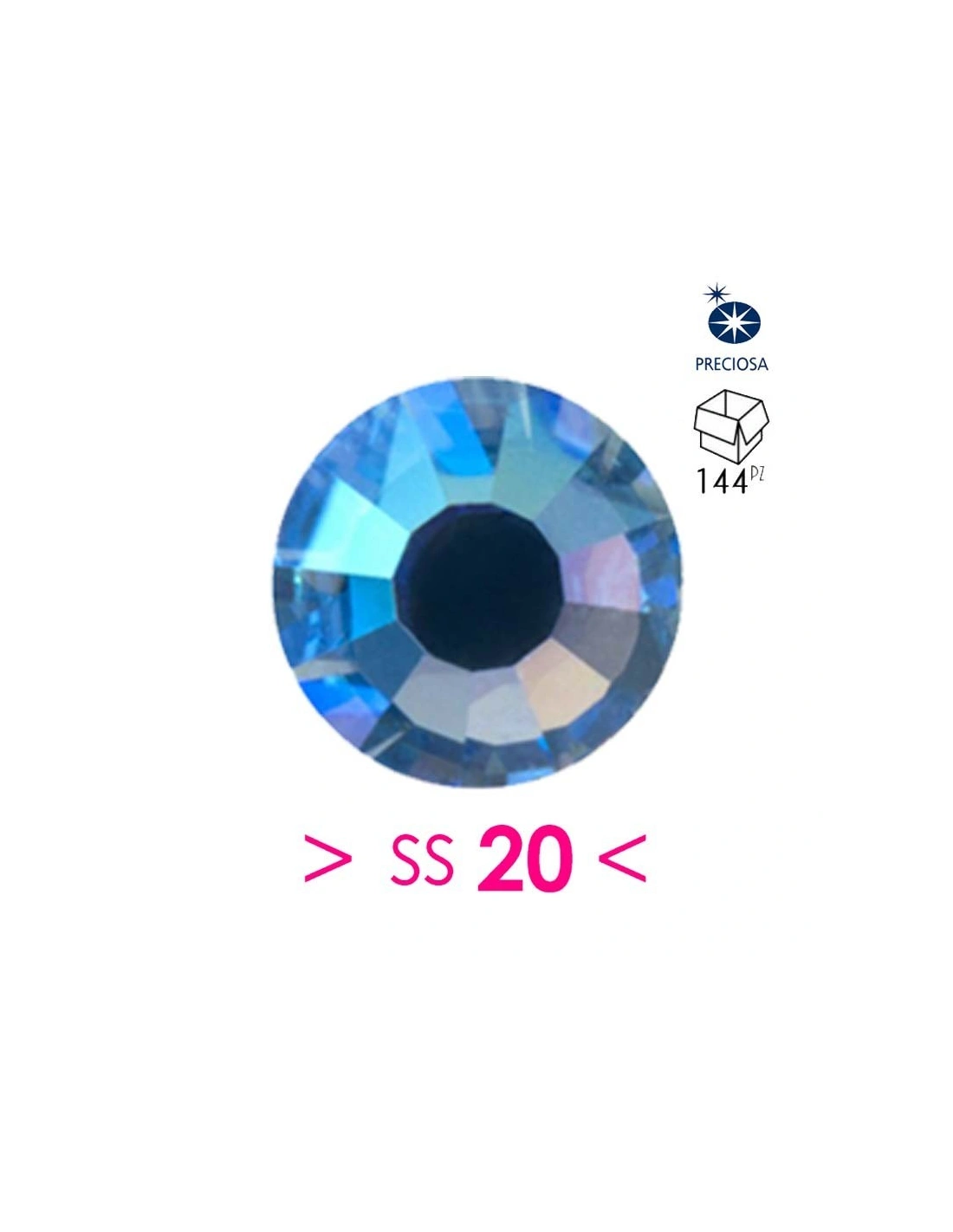 Rhinestones Preciosa  Hotfix ss 20 Light Sapphire AB - 144 pcs