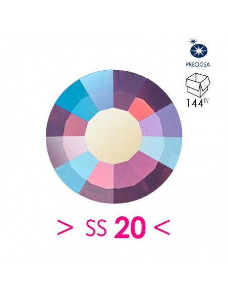 Preciosa Strass Rhinestones Termoadesivi Hotfix ss 20  Amethyst Opal AB - 144PZ Preciosa Strass Rhinestones Termoadesivi Hotfix ss 20  Amethyst Opal AB - 144PZ