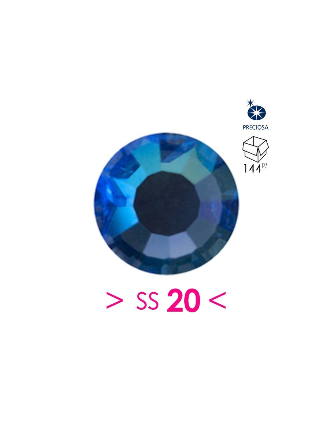 Rhinestones Preciosa  Hotfix ss 20 Sapphire AB - 144 pcs