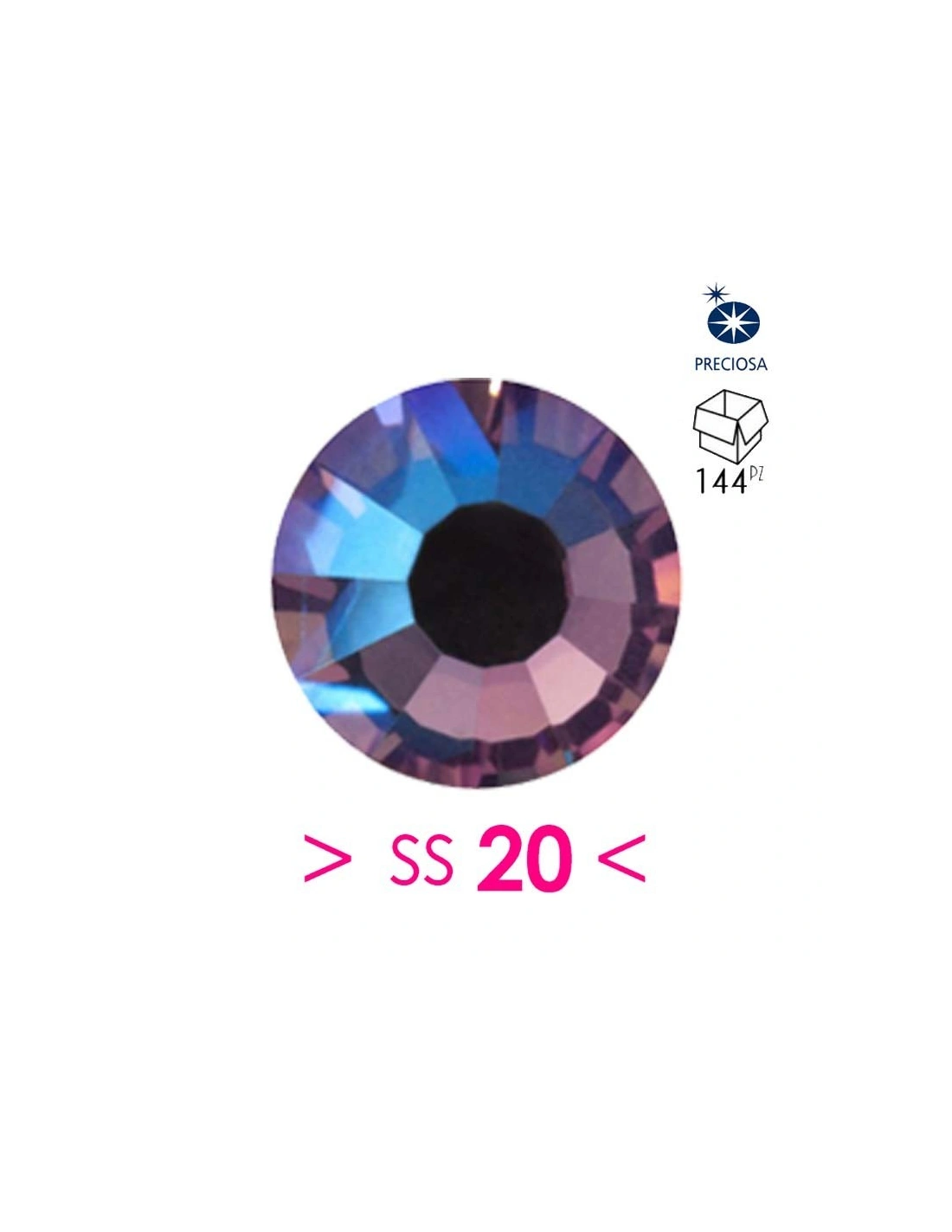 Rhinestones Preciosa  Hotfix ss 20 Fuchsia - 144 pcs - Hotfix Strass