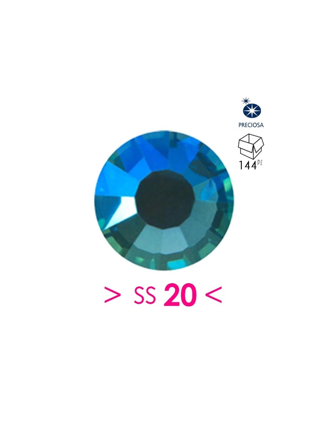Rhinestones Preciosa  Hotfix ss 20 Indicolite AB - 144 pcs