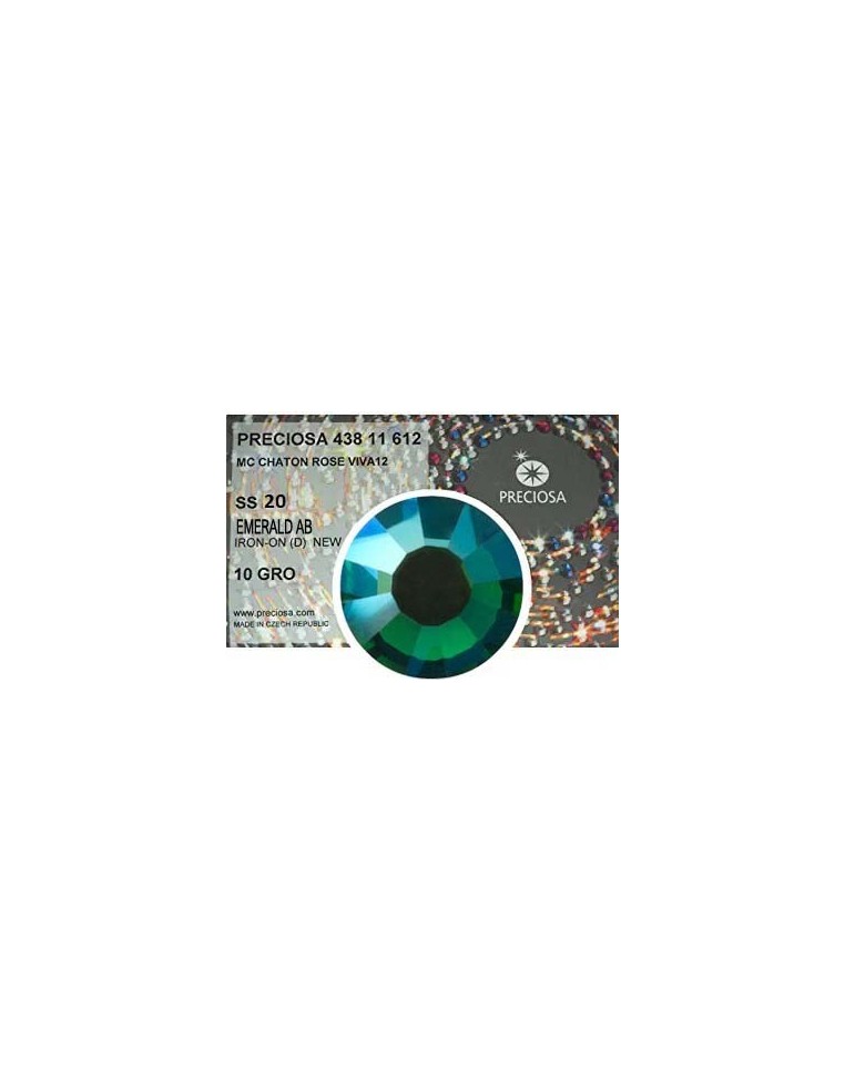 Preciosa Strass Rhinestones Termoadesivi Hotfix ss 20 Emerald AB - 1440 pz