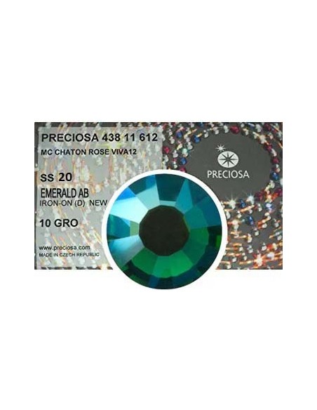 Preciosa Strass Rhinestones Termoadesivi Hotfix ss 20 Emerald AB - 1440 pz