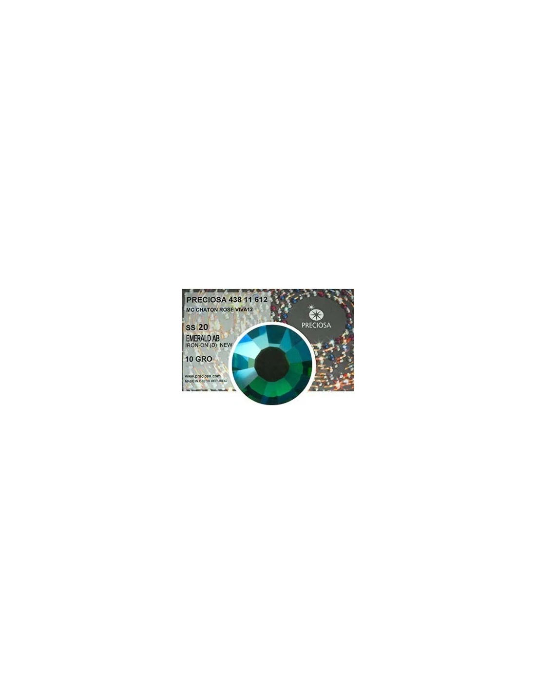 Preciosa Strass Rhinestones Termoadesivi Hotfix ss 20 Emerald AB - 1440 pz