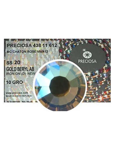 Preciosa Rhinestones Hotfix ss 20 Gold Beryl AB - 1440 pcs