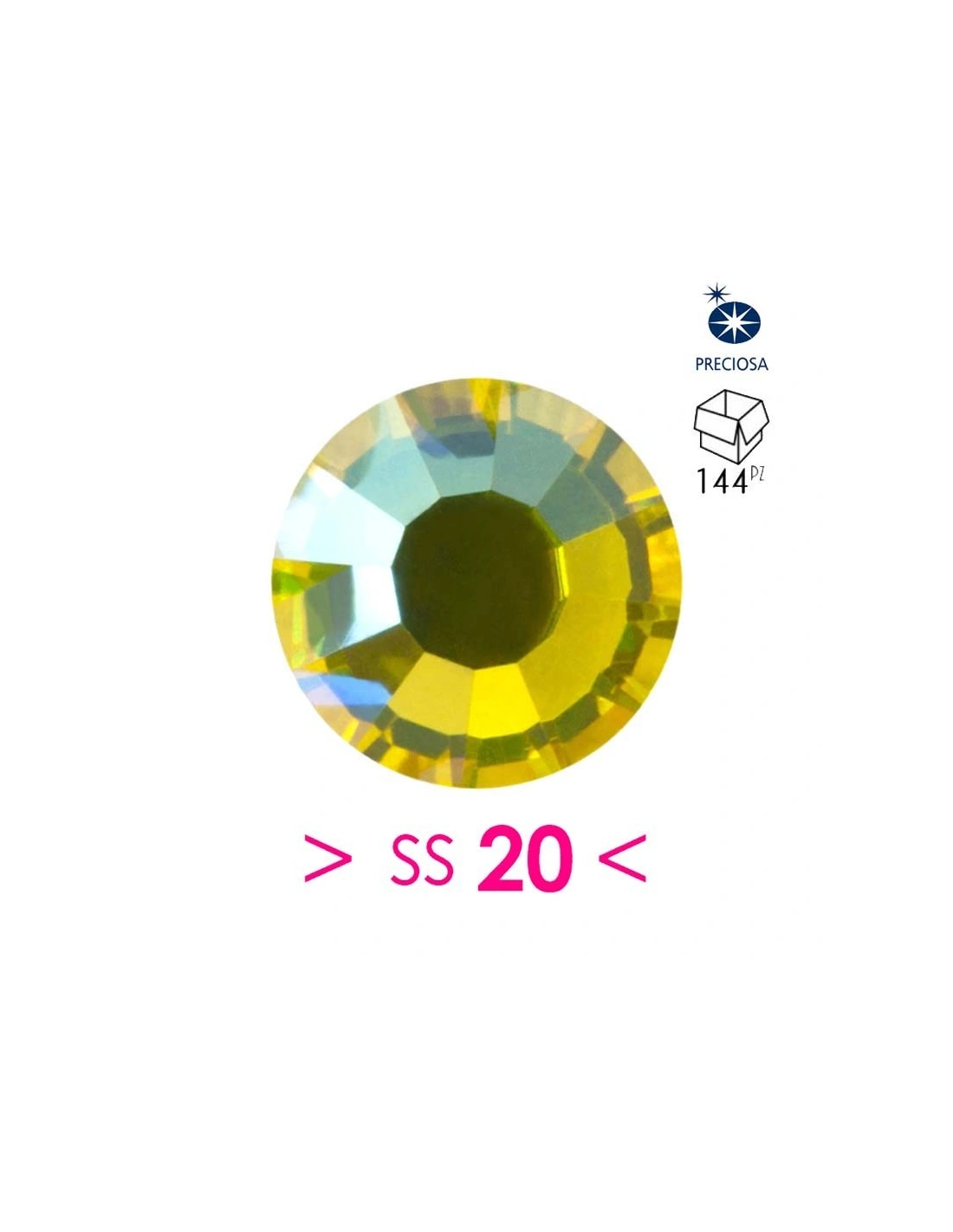 Preciosa Strass Rhinestones Termoadesivi Hotfix ss 20  Citrine AB - 144PZ