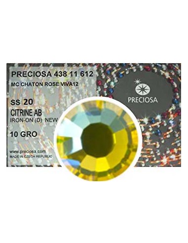 Preciosa Strass Rhinestones Termoadesivi Hotfix ss 20 Citrine AB - 1440 pz