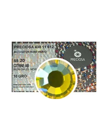 Preciosa Strass Rhinestones Termoadesivi Hotfix ss 20 Citrine AB - 1440 pz