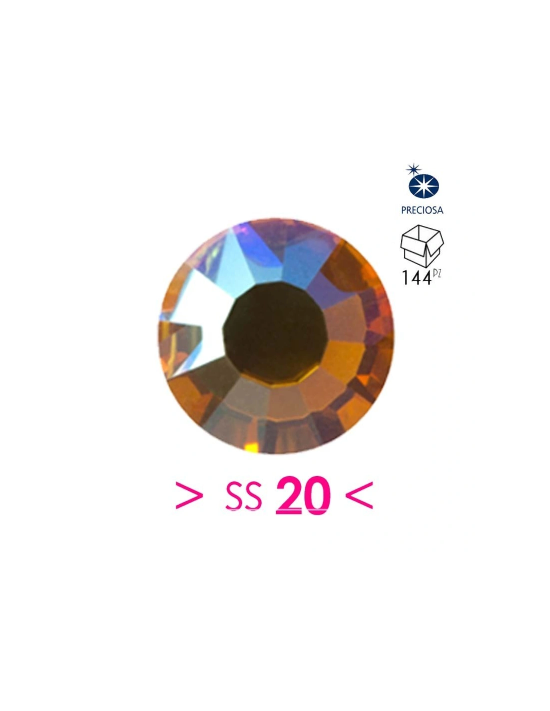 Preciosa Strass Rhinestones Termoadesivi Hotfix ss 20 Topaz AB - 144PZ