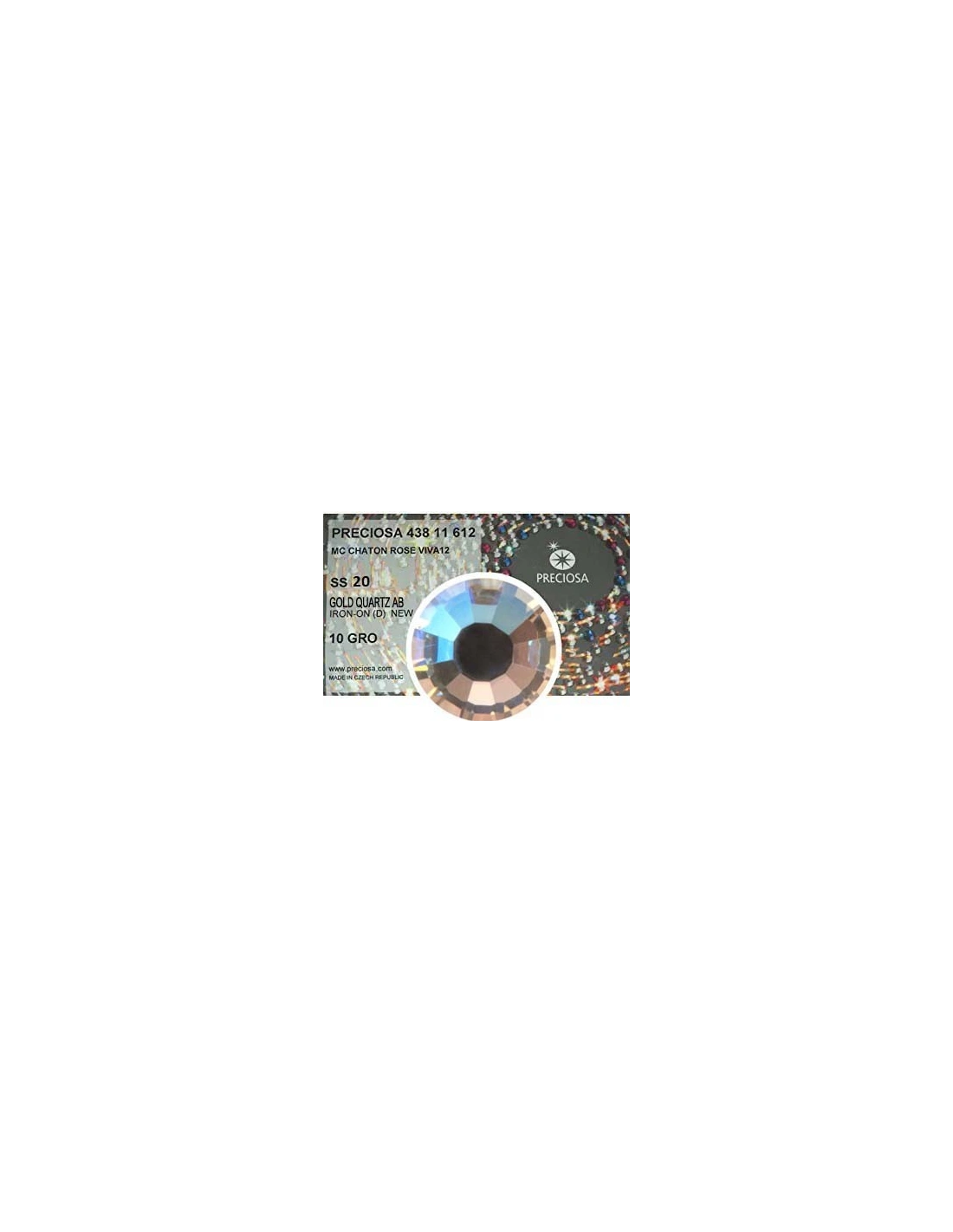 Preciosa Strass Rhinestones Termoadesivi Hotfix  ss 20 Gold Quartz AB - 1440 pz
