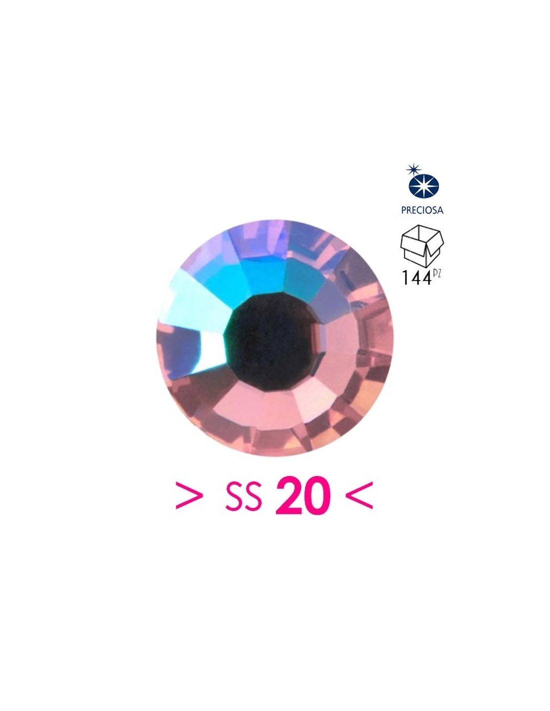 Preciosa Strass Termoadesivi ss 20 Light Rose AB - 144PZ