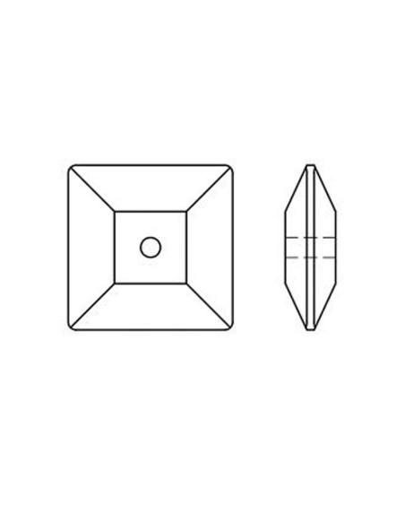 Pietra Quadrato mm 10 Crystal - 1PZ - Pietre da cucire tutto cristallo