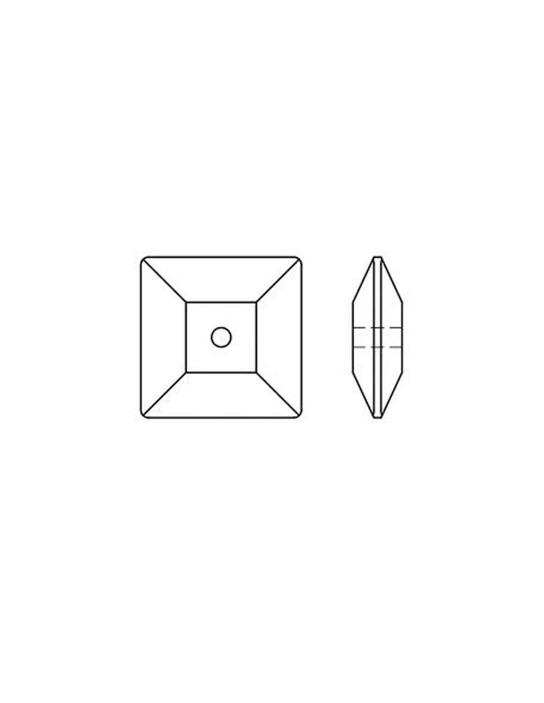 Stone Square mm 10 Crystal - 1PC - Stone to be sewn all crystal