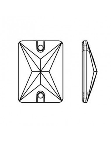 Pietra da Cucire in Cristallo GT Crystal Rettangolo mm 18x13 Crystal AB - 1PZ Pietra da Cucire in Cristallo GT Crystal Rettangolo mm 18x13 Crystal AB - 1PZ