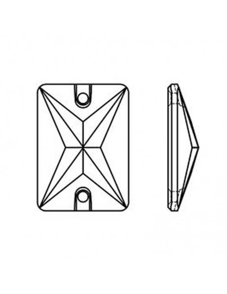 Pietra da Cucire in Cristallo GT Crystal Rettangolo mm 18x13 Crystal AB - 1PZ Pietra da Cucire in Cristallo GT Crystal Rettangolo mm 18x13 Crystal AB - 1PZ