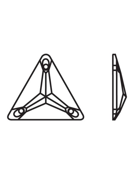 Pietra Triangolo mm 16 Jet Hematite - 1PZ - Pietre da cucire tutto cristallo