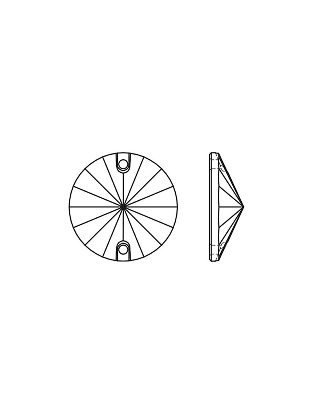 Pietra Tondo mm 14 Light Siam - 1PZ - Pietre da cucire tutto cristallo
