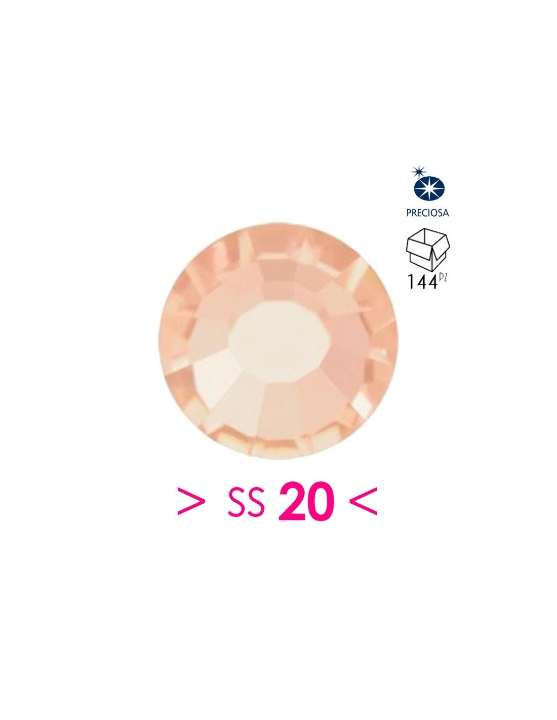 Rhinestones Preciosa Hotfix ss 20Lt. Peach - 144 pcs - Hotfix Strass
