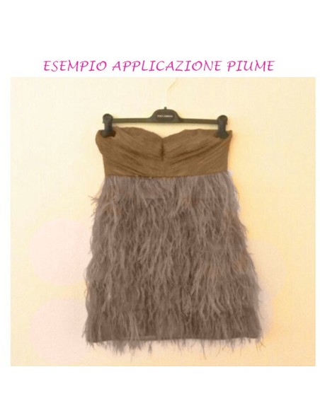 Frange da cucire Piume di Struzzo Marrone pacco - 1MT.