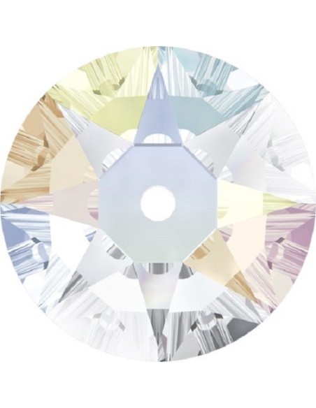 Swarovski XIRIUS Loch Rose mm 6 Crystal AB - 144PZ - Pietre da cucire tutto cristallo