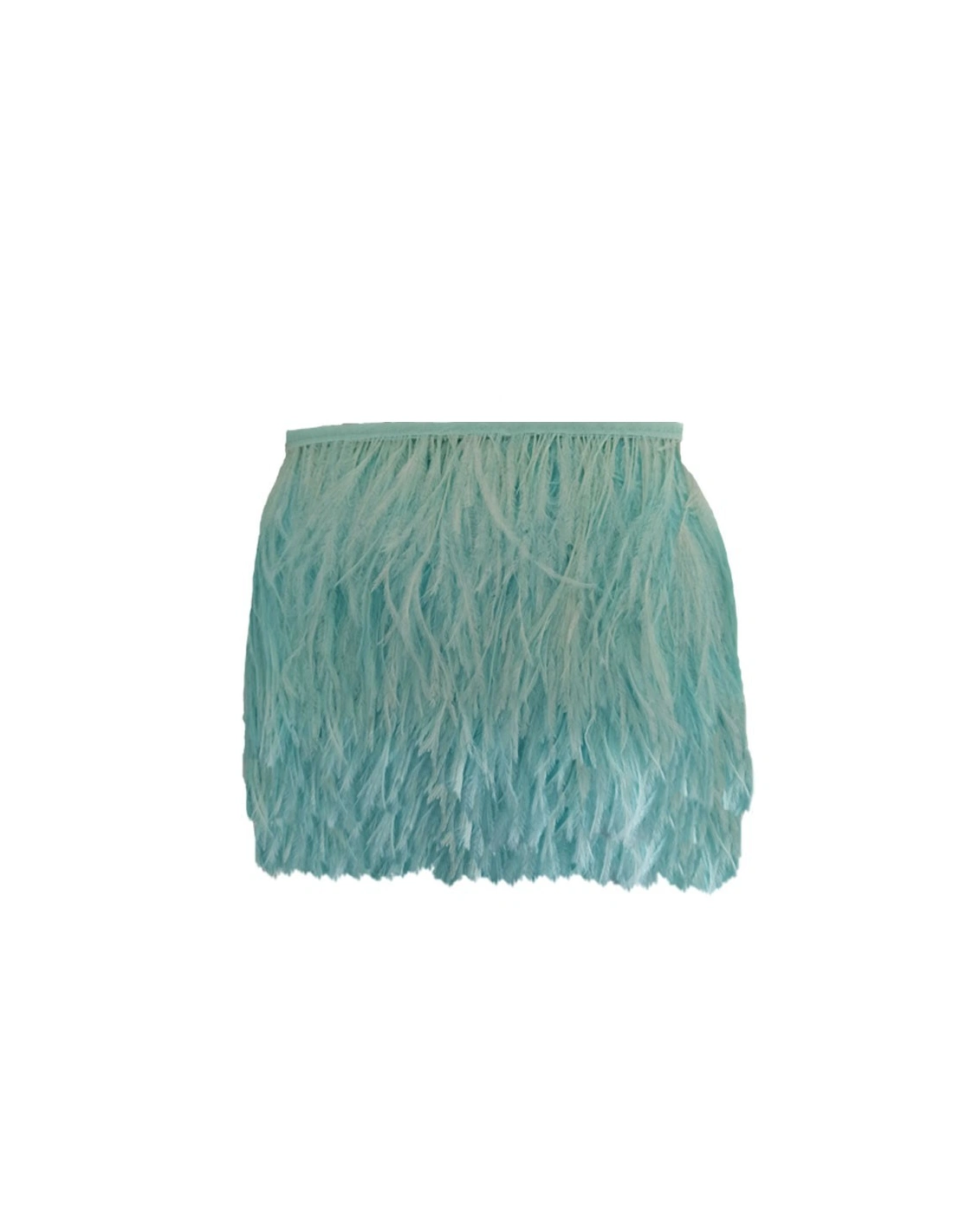 Frange da cucire Piume di Struzzo Aqua Bohemica pacco - 1MT