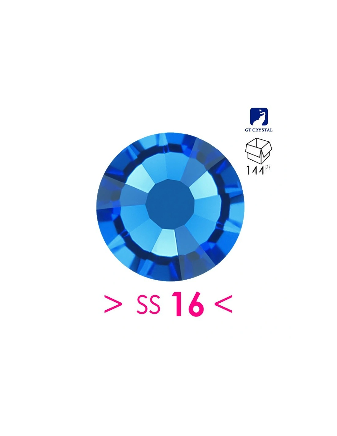 Rhinestones  Gt Crystal Hotfix ss 16 Capri Blu -  144 pcs - Hotfix Strass